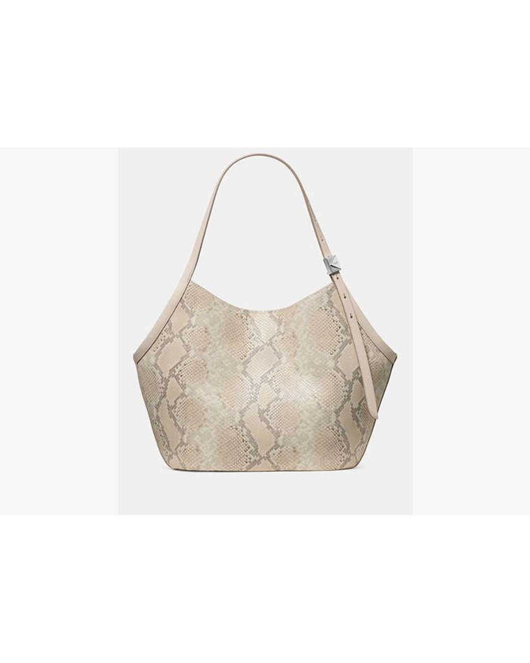 Kate Spade Natural Deco Snake Embossed Tulip Tote Bag