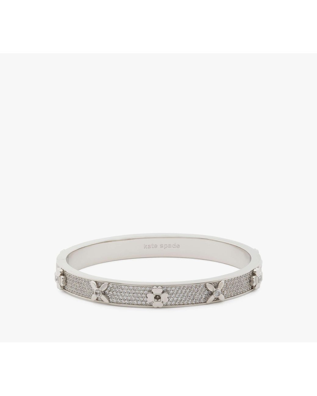 Kate Spade Gray Heritage Bloom Hinged Bangle