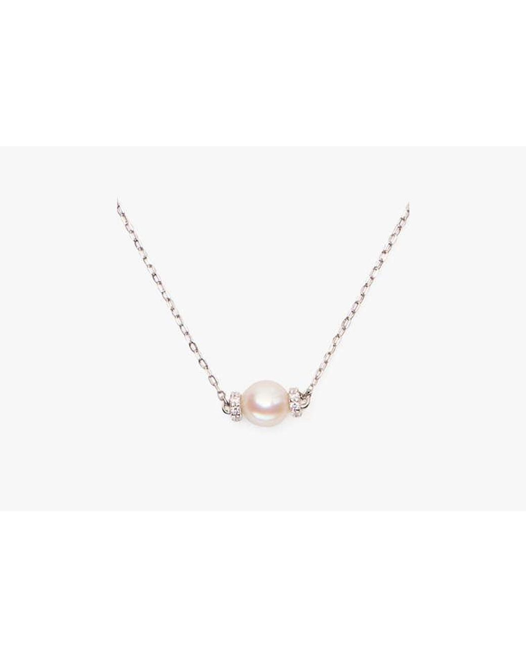 Kate Spade Metallic Kate Spade Fine Meant To Be Pearl & Diamond Pendant