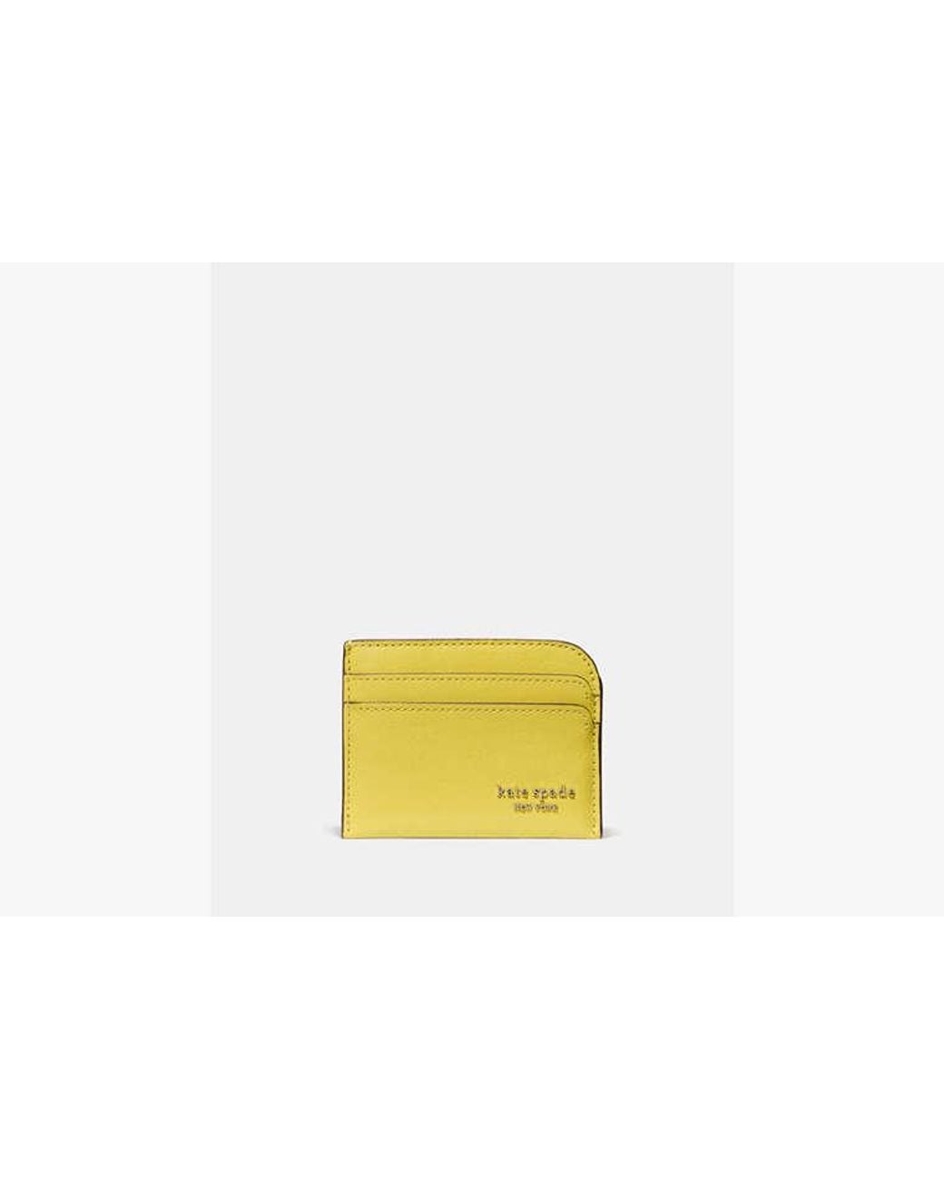 Kate Spade Yellow Devin Glazed Leather Card Holder