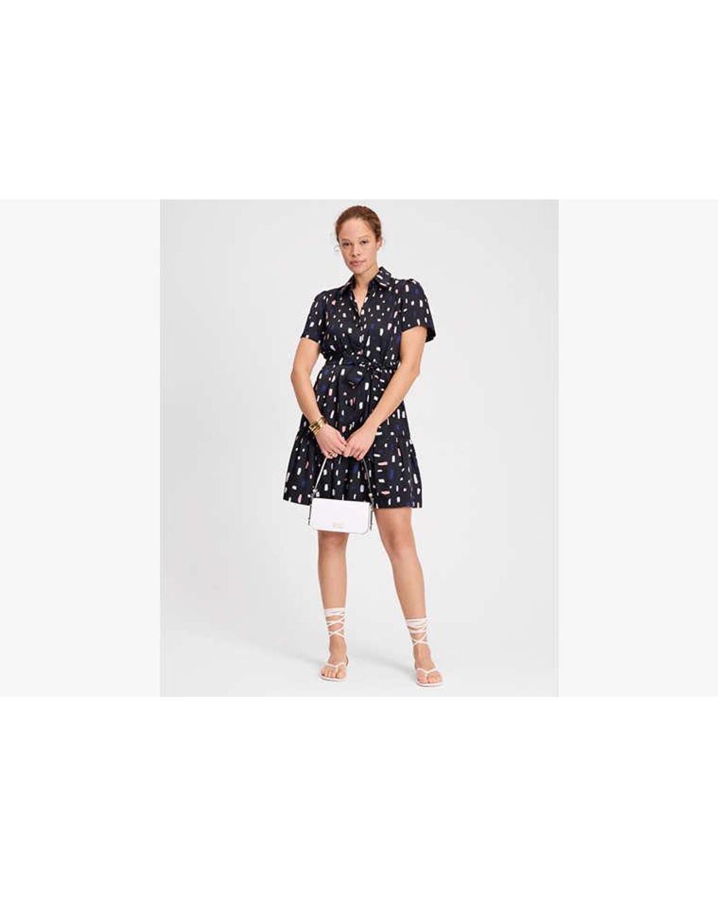 Kate Spade Painterly Strokes Shirt Dress in Blue | Lyst UK