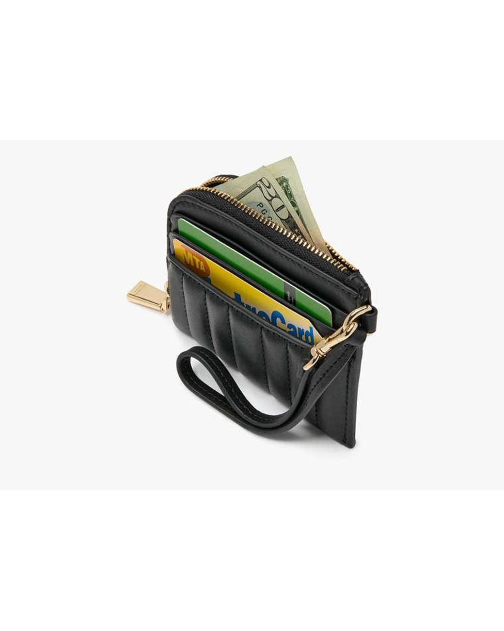 Kate Spade Black Kate Spade Deco Quilted Card Case Wristlet