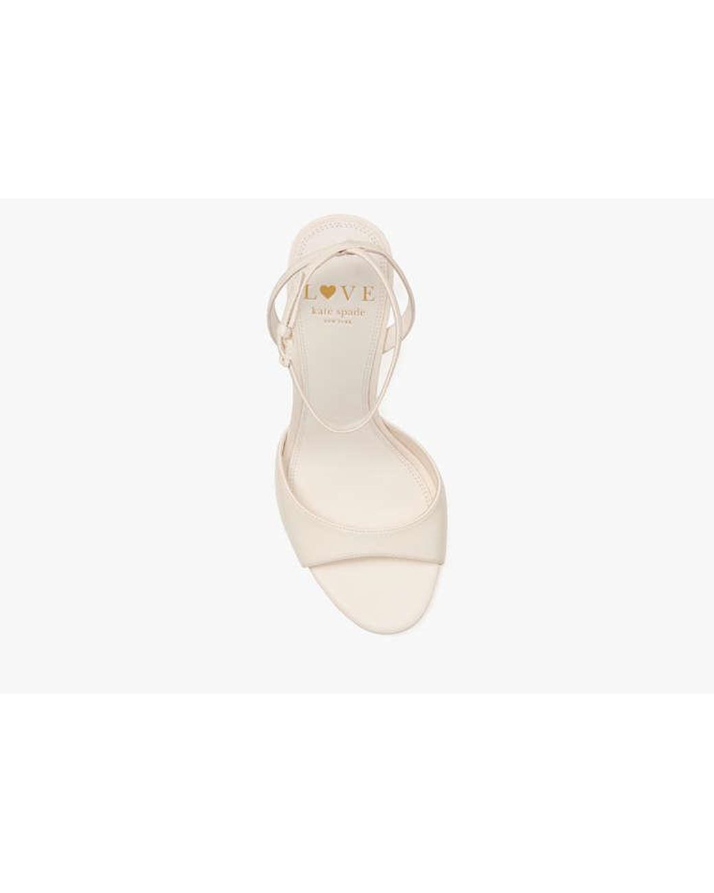 Kate Spade White Heart Heel Sandals