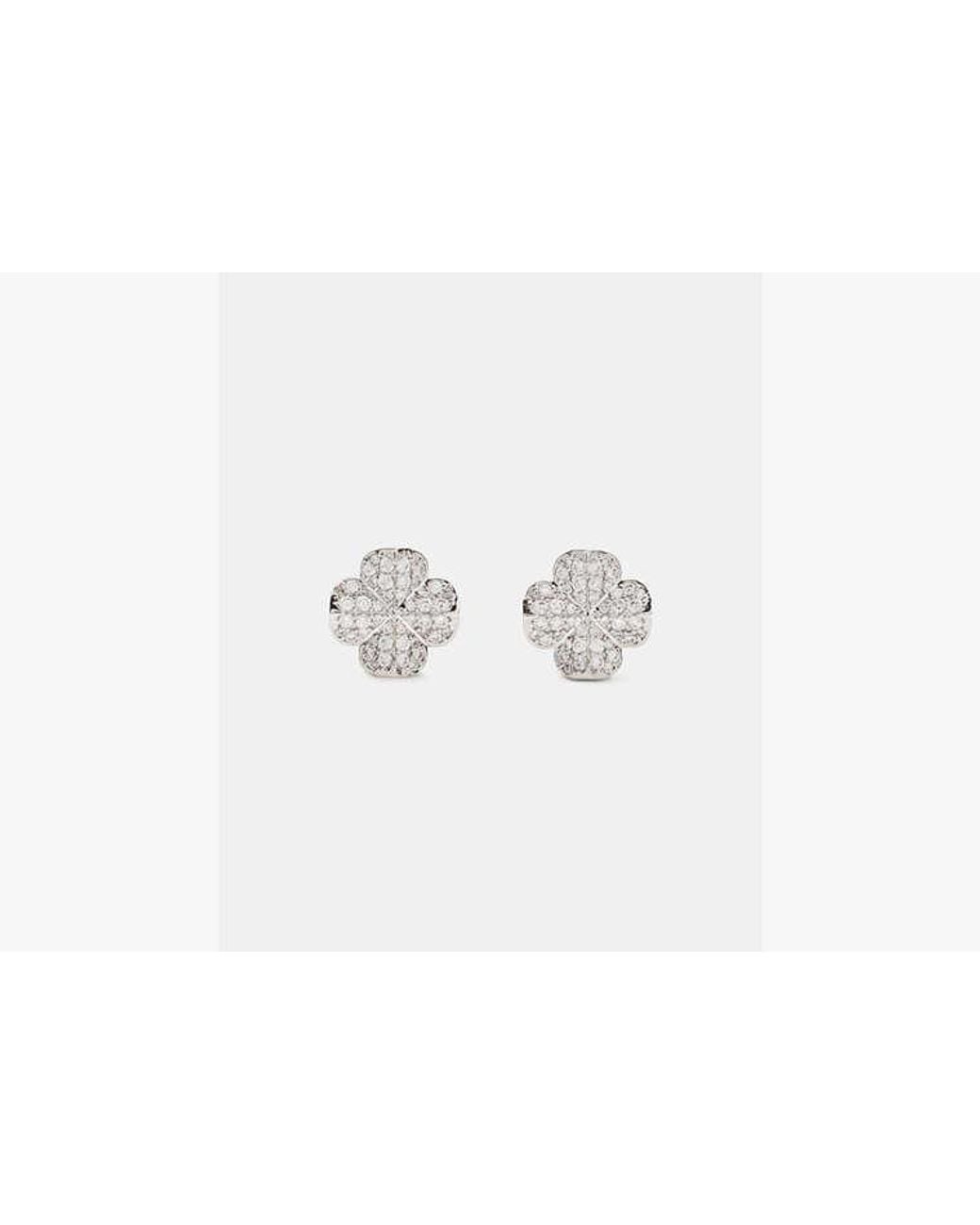 Kate Spade White Kate Spade Spade Flower Pave Stud Earring