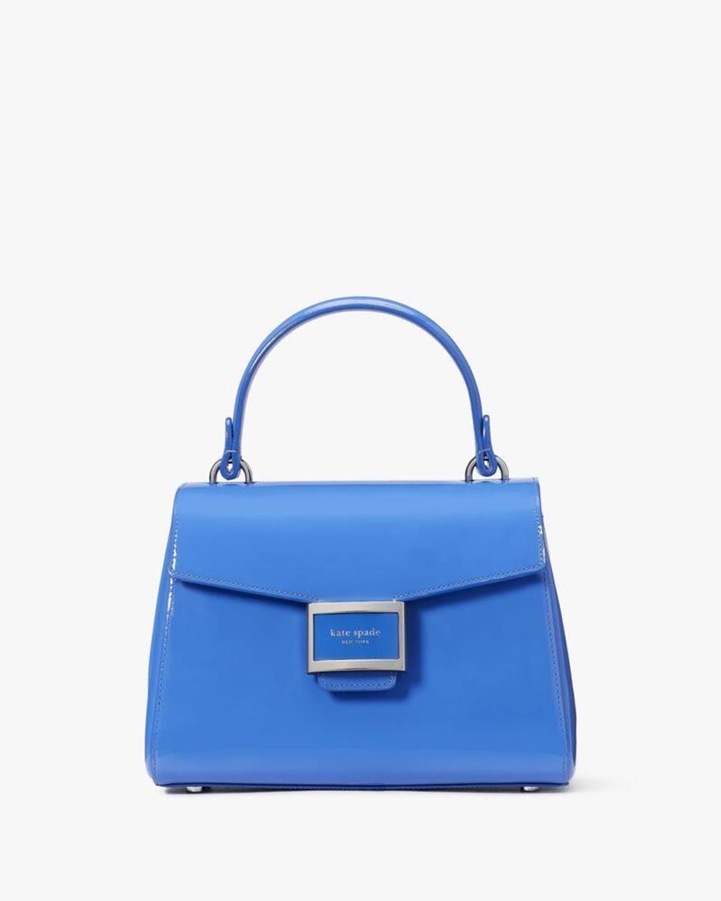 Kate Spade Katy Patent Leather Small Top handle Bag in Blue Lyst