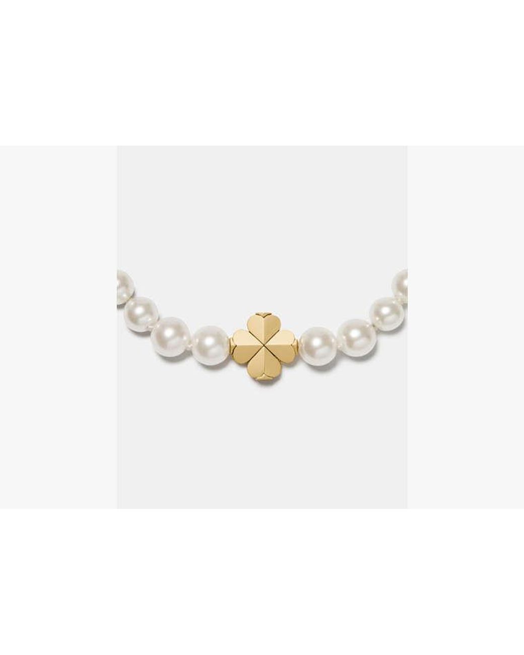 Kate Spade White Kate Spade Spade Flower Pearl Bracelet