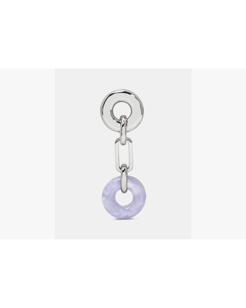 Kate Spade White Interlock Linear Dangle Earrings