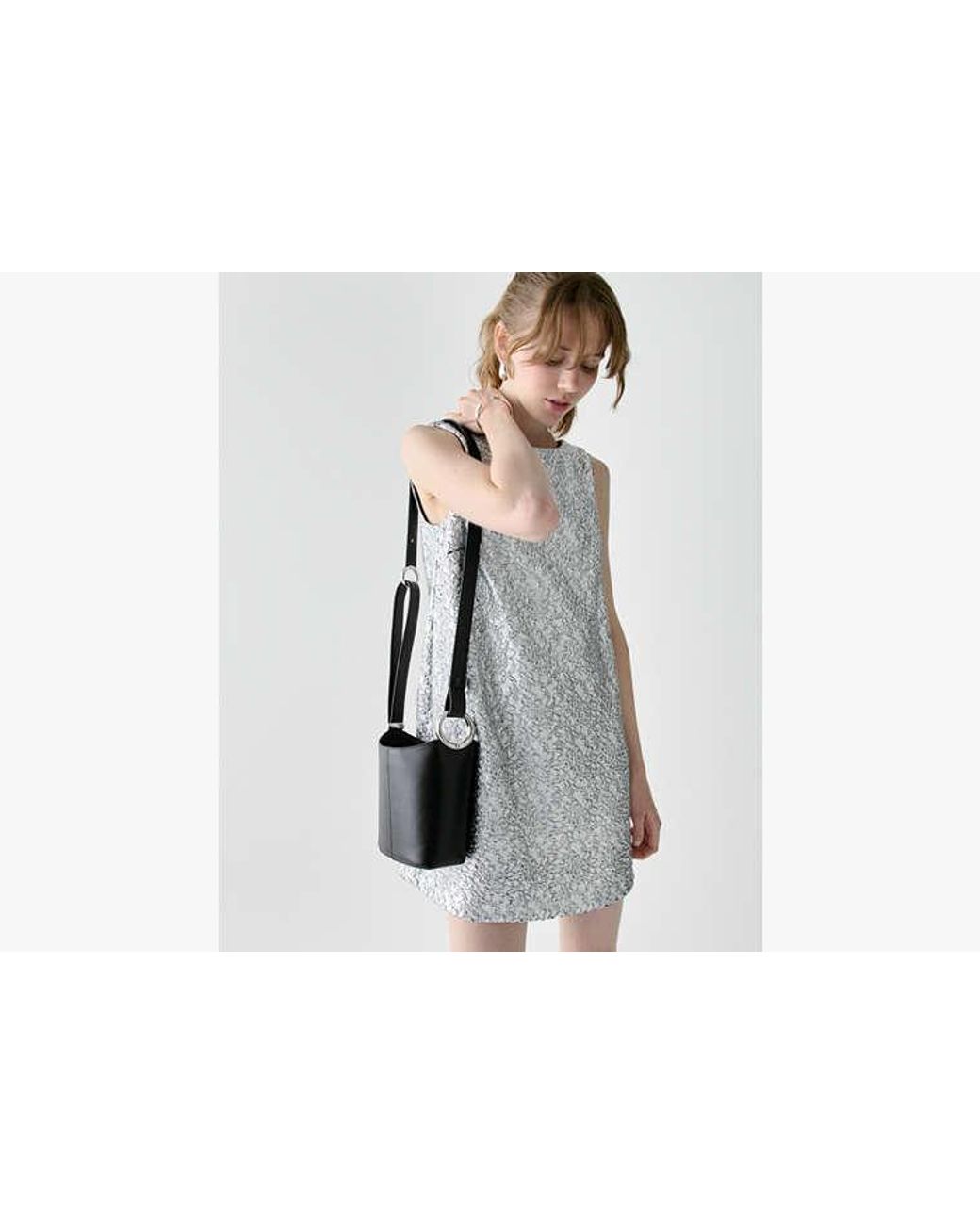 Kate Spade Black Kate Spade Halo Mini Leather Bucket Bag