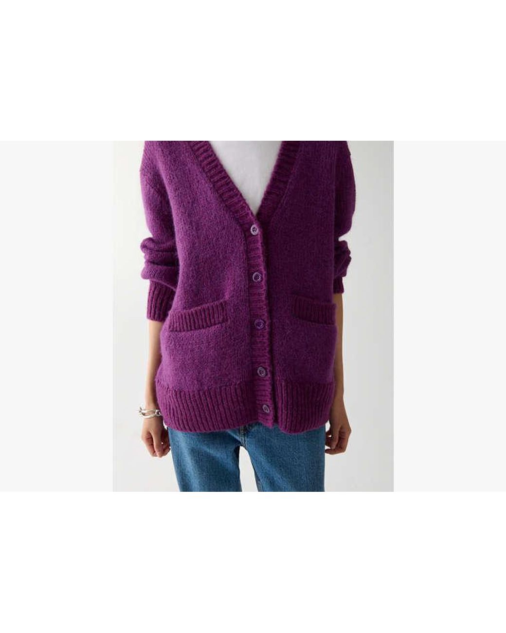 Kate Spade Purple Fuzzy Oversized Cardigan