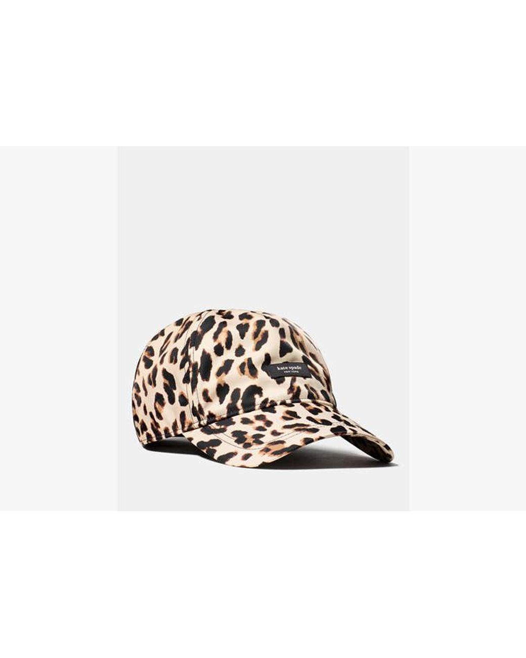 Kate Spade White Downtown Leopard Nylon Hat