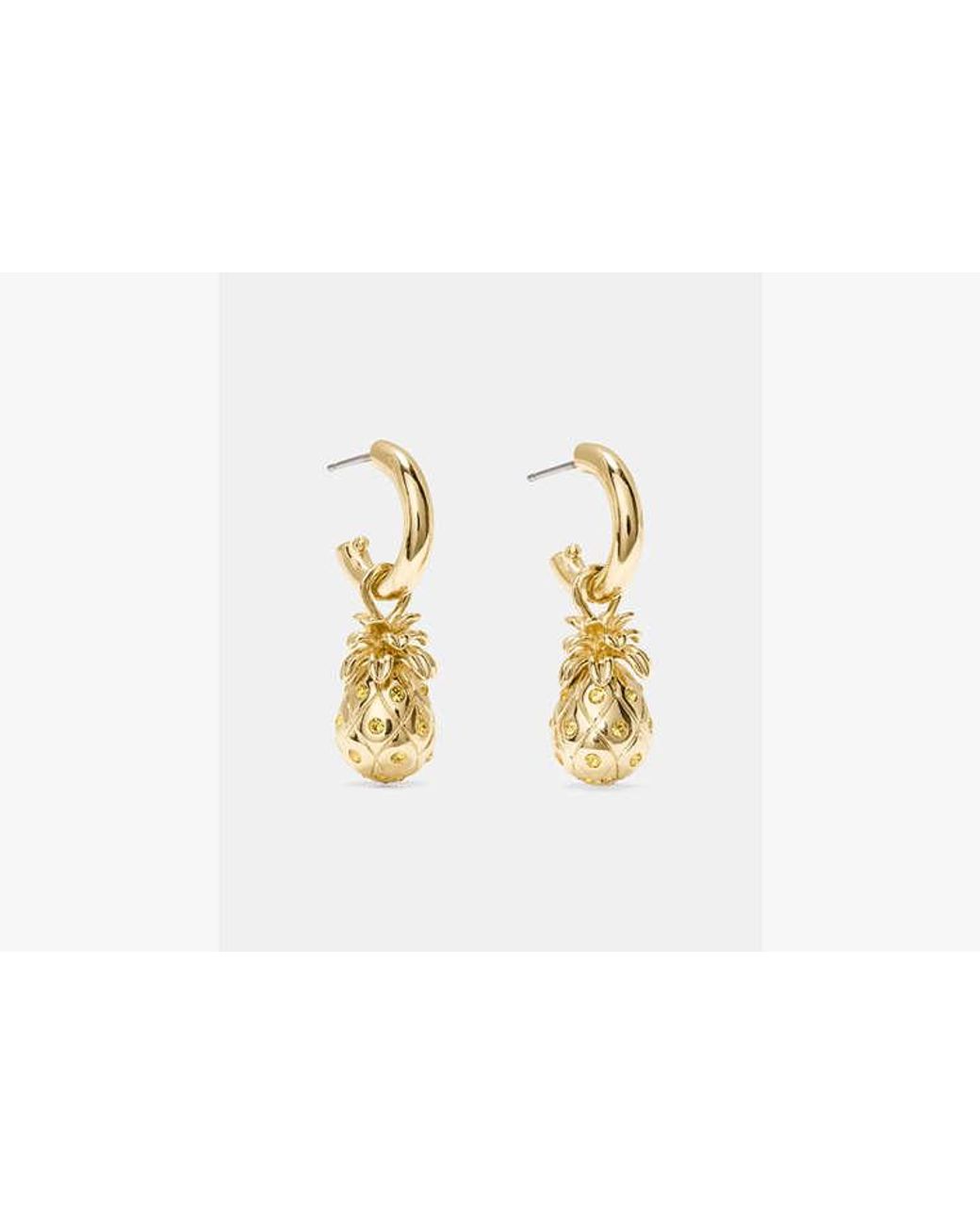 Kate Spade Metallic Kate Spade Pineapple Drop Earrings