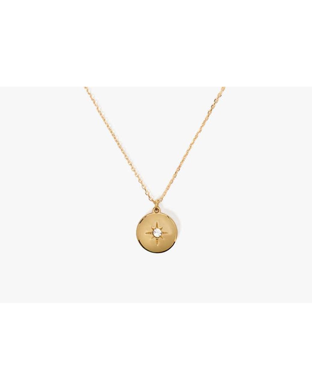 Kate Spade White Kate Spade The Color Spark Collection Clear Inspire Medallion Necklace
