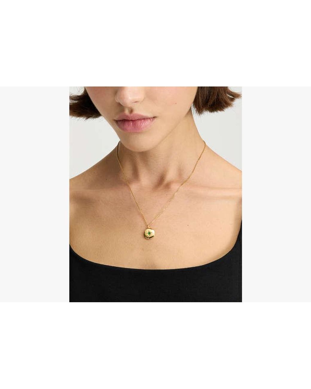 Kate Spade Metallic The Color Spark Collection Green Joy Medallion Necklace