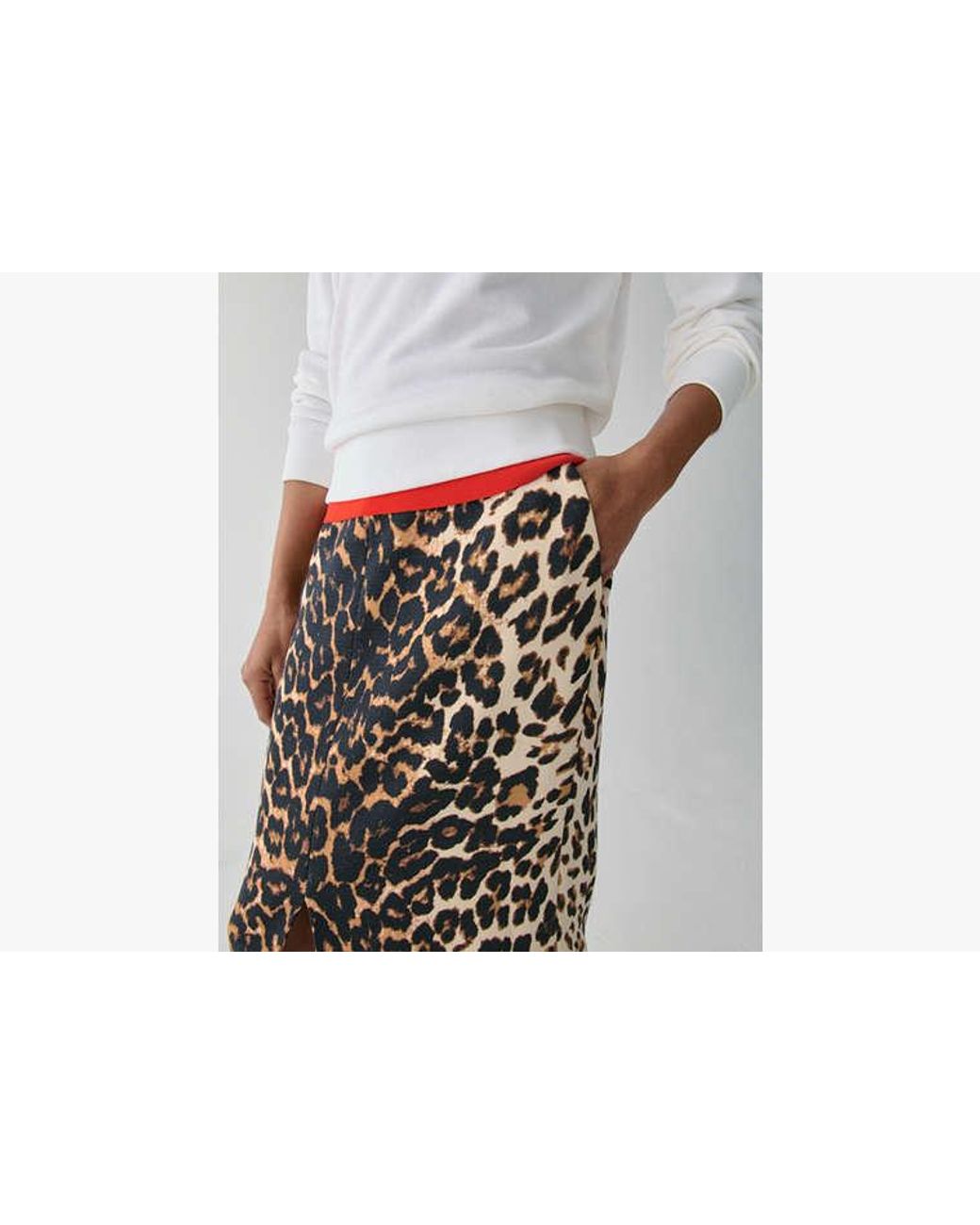 Kate Spade Brown Leopard Midi Skirt