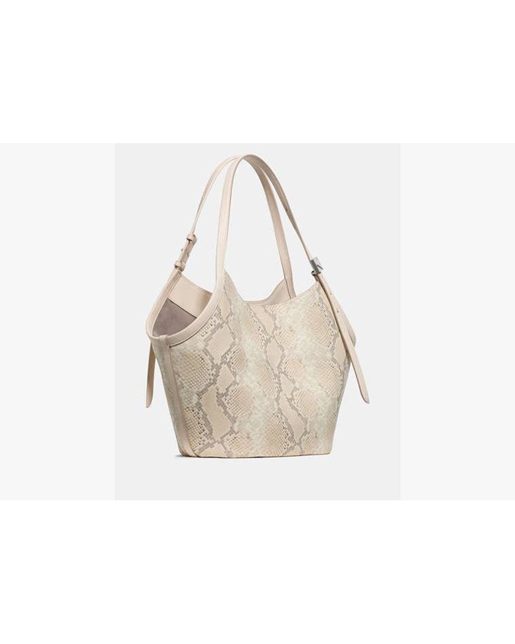 Kate Spade Natural Deco Snake Embossed Tulip Tote Bag
