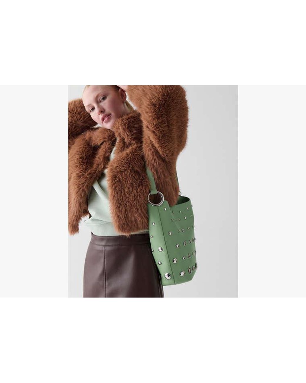 Kate Spade Green Halo Studded Bucket Bag