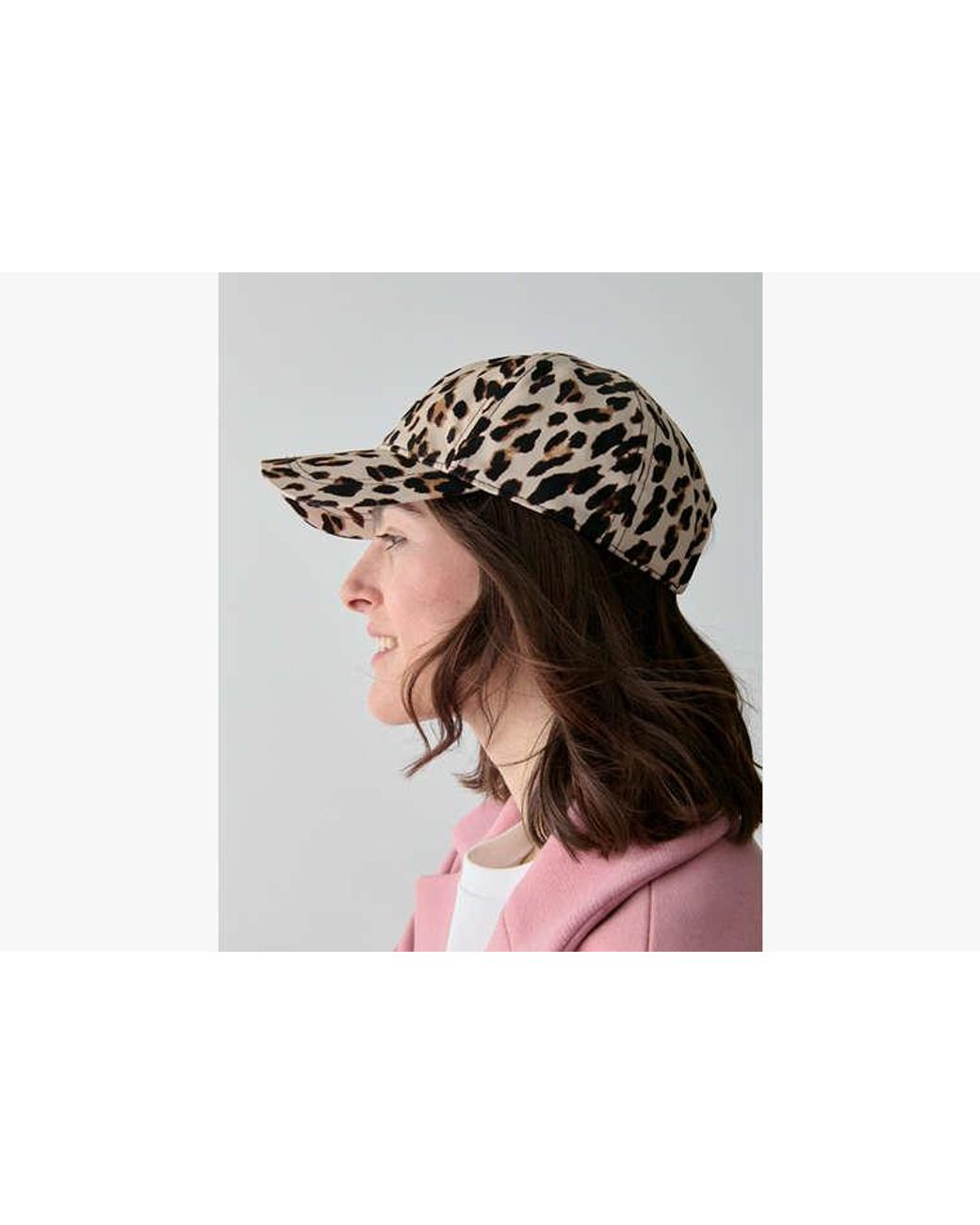 Kate Spade White Downtown Leopard Nylon Hat