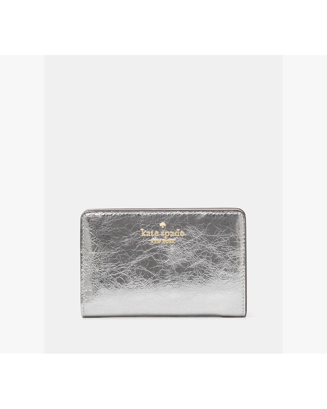 Kate Spade Gray Madison Metallic Medium Bifold Wallet