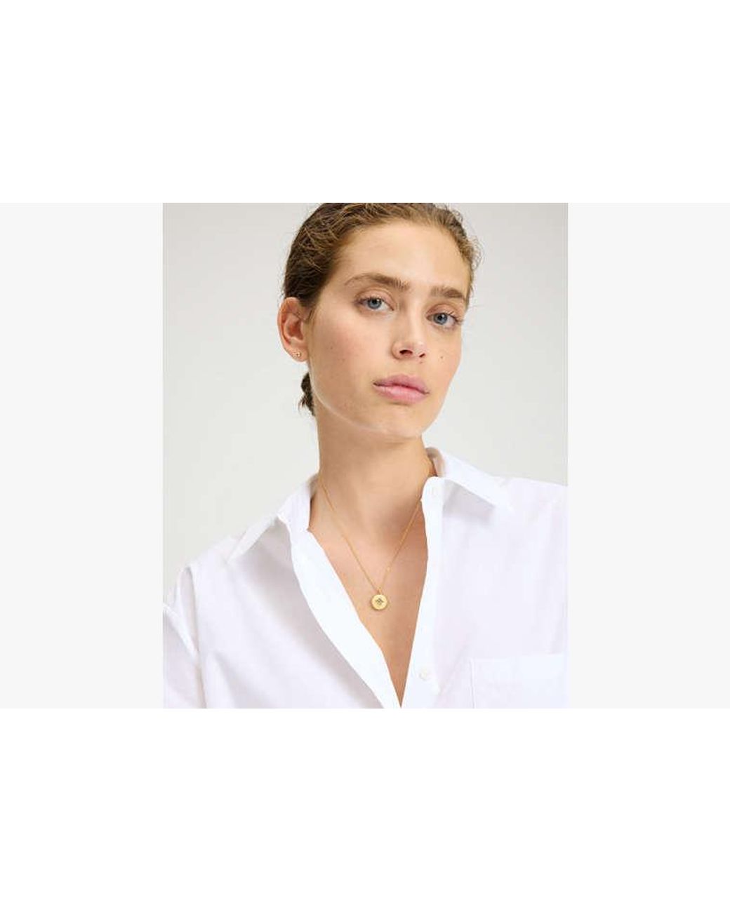 Kate Spade White Kate Spade The Color Spark Collection Clear Inspire Medallion Necklace