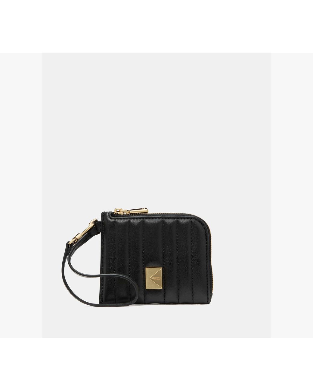 Kate Spade Black Kate Spade Deco Quilted Card Case Wristlet