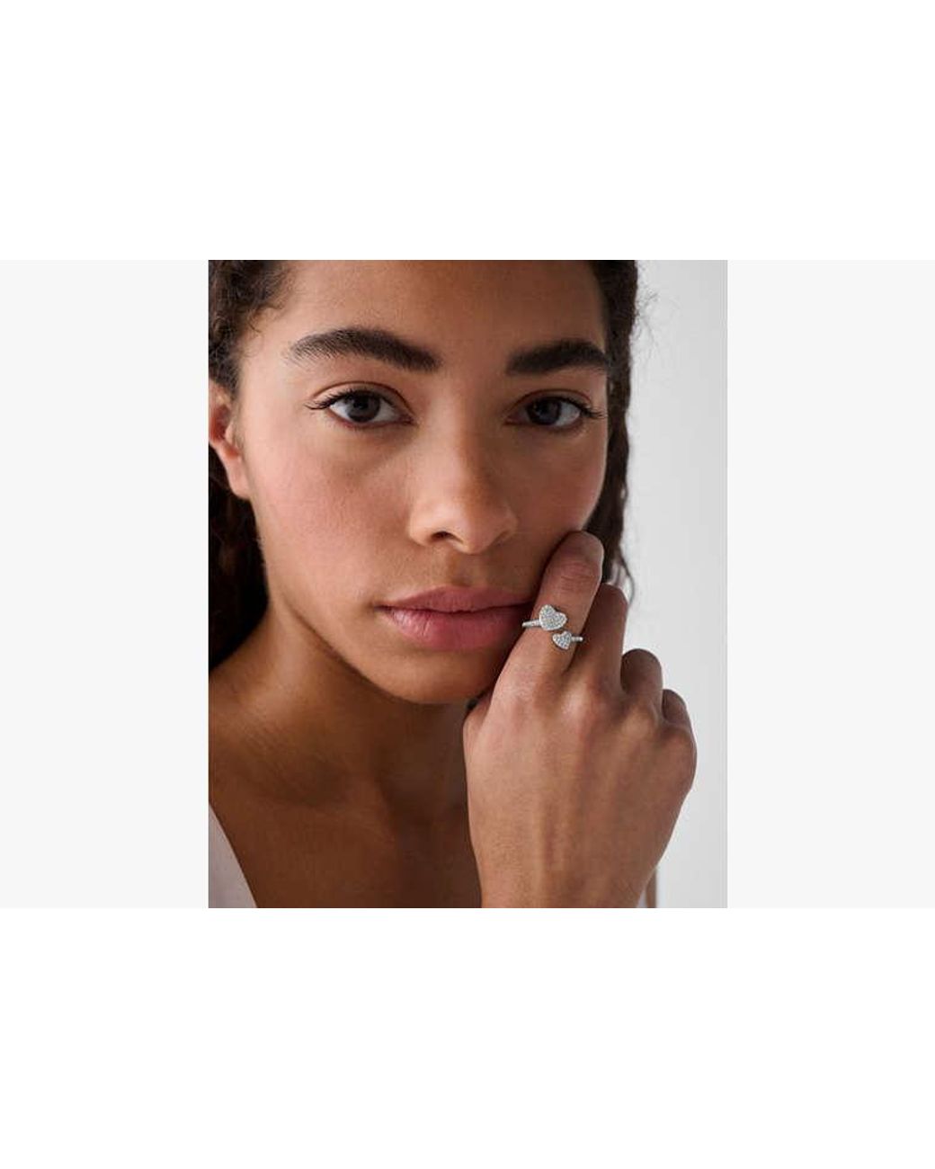 Kate Spade White Kate Spade Yours Truly Pave Heart Ring