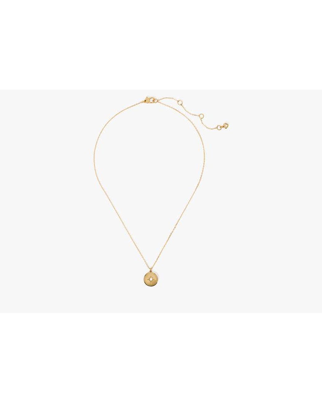 Kate Spade White Kate Spade The Color Spark Collection Clear Inspire Medallion Necklace