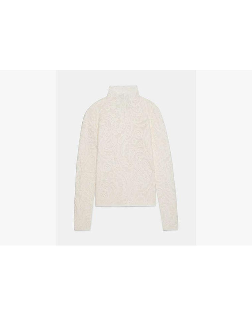 Kate Spade White Kate Spade Lace Knit Turtleneck Top