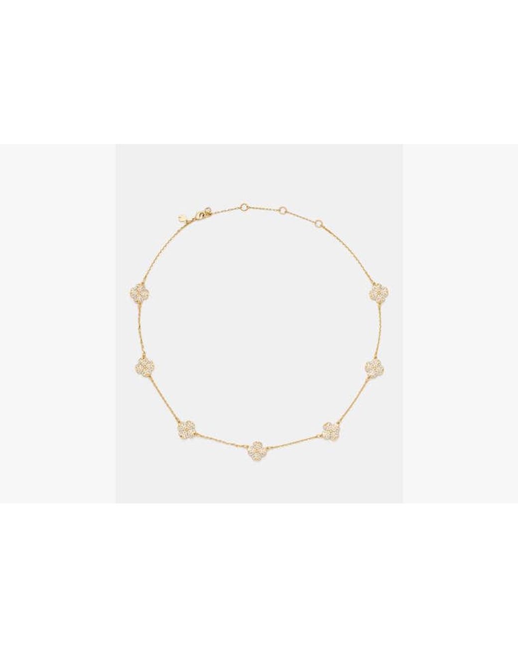 Kate Spade White Kate Spade Spade Flower Pave Scatter Necklace