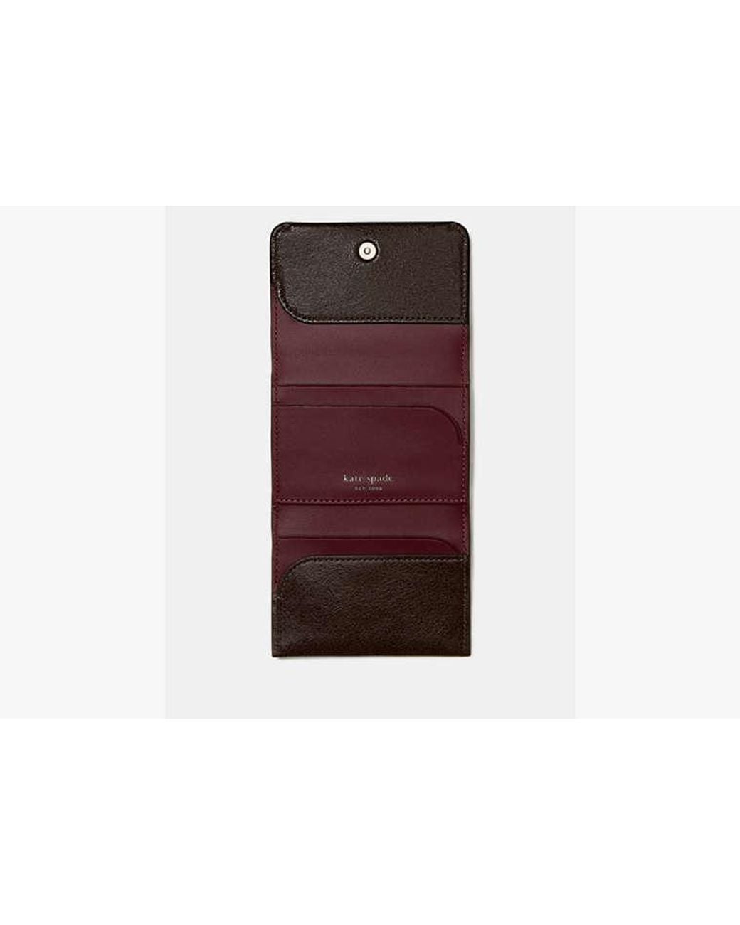 Kate Spade Brown Halo Glazed Card Case Trifold Wallet