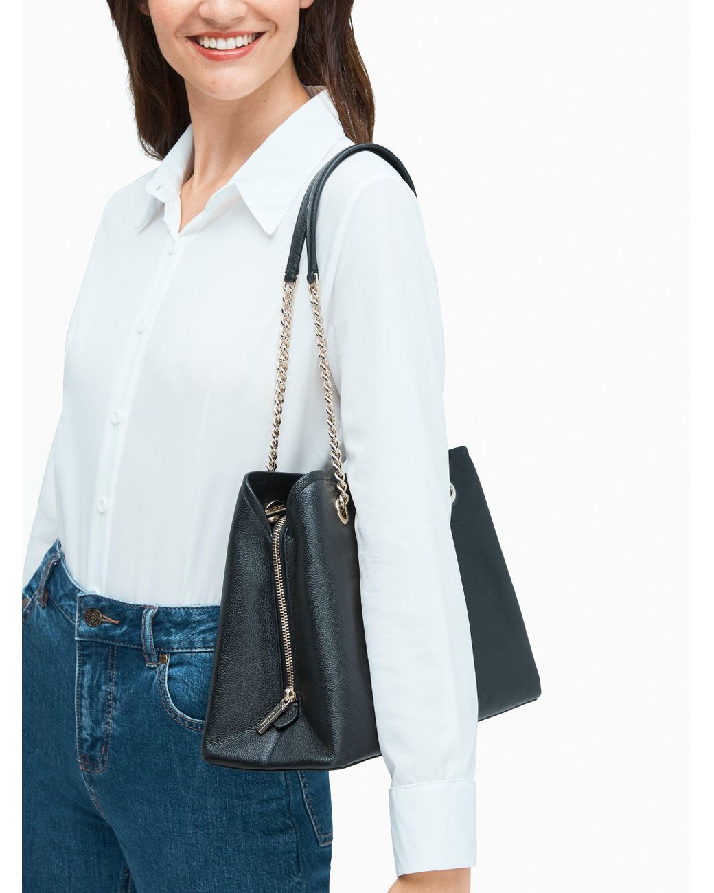 kate spade black purse with chain