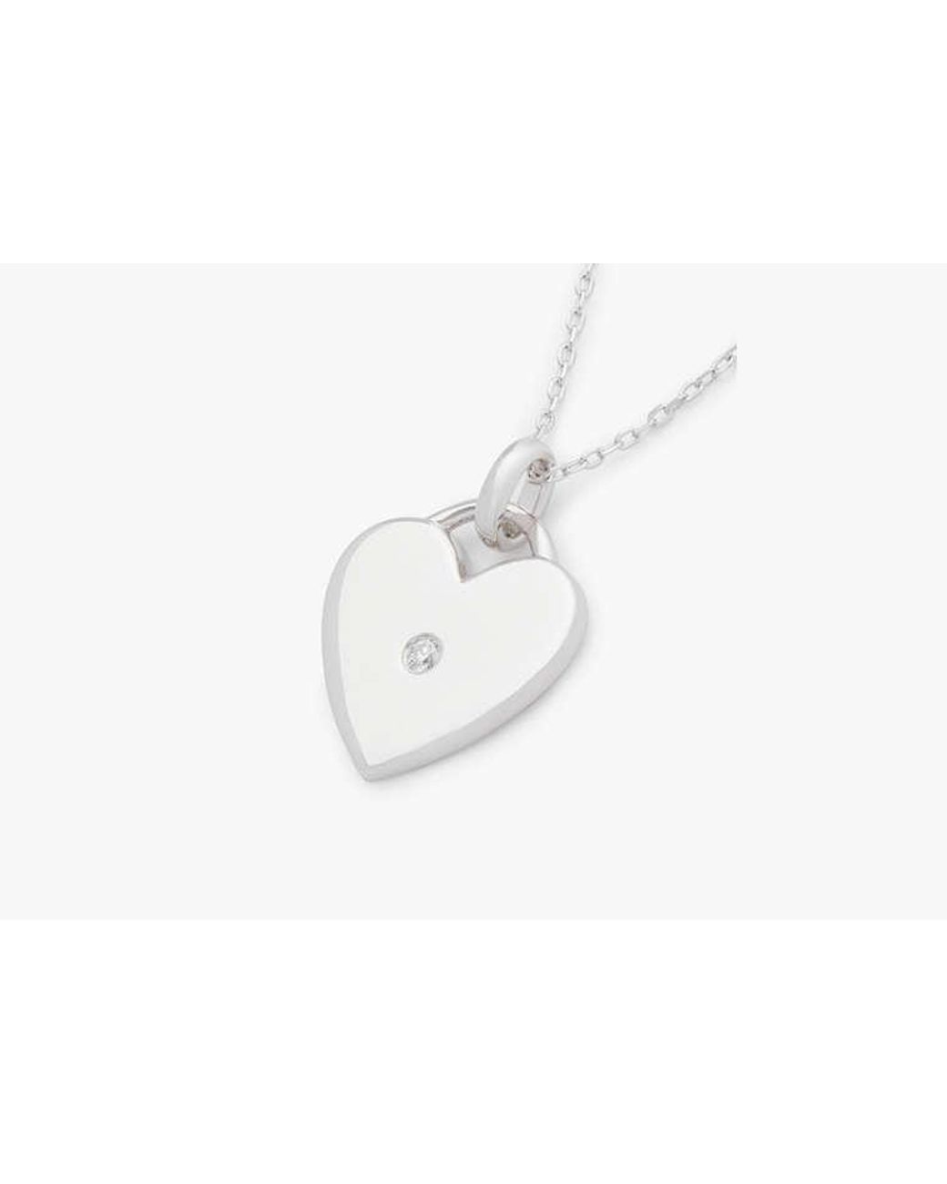 Kate Spade White Kate Spade Fine Meant To Be Heart Pendant