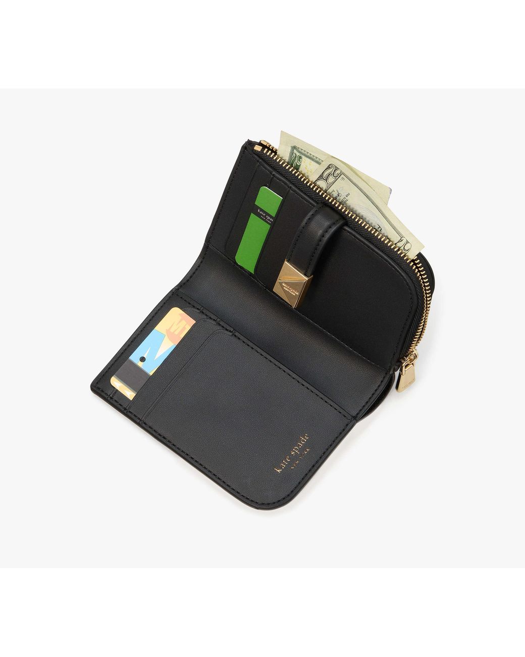 Kate Spade Black Kate Spade Deco Small Compact Wallet