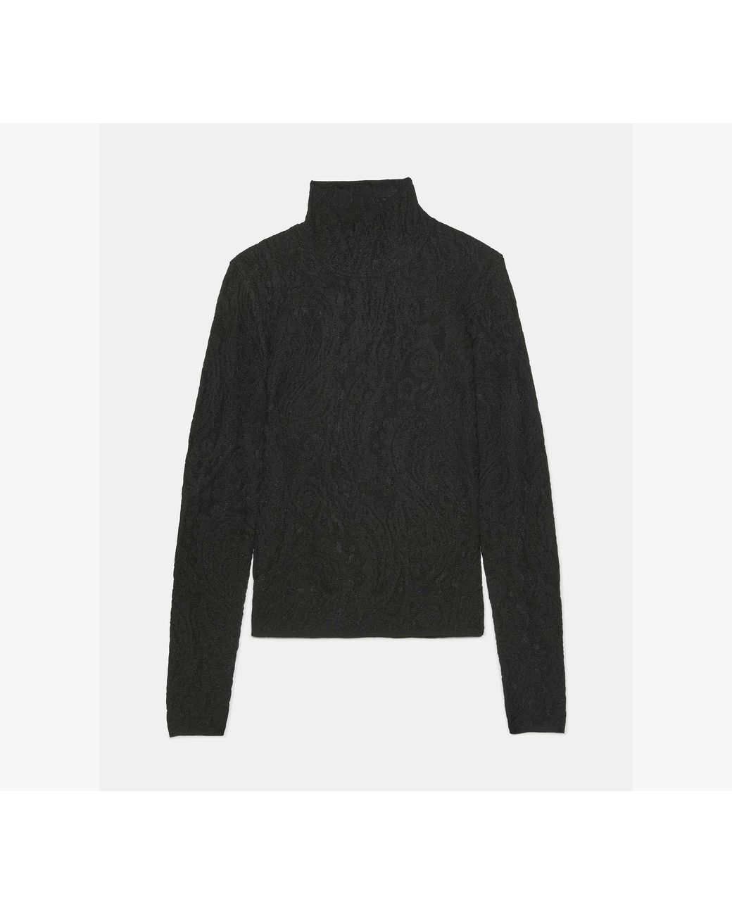 Kate Spade Black Kate Spade Lace Knit Turtleneck Top