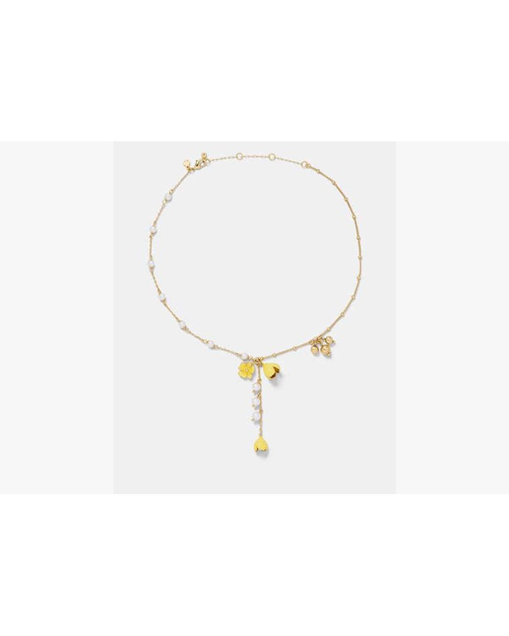 Kate Spade White Kate Spade Golden Bloom Y Necklace