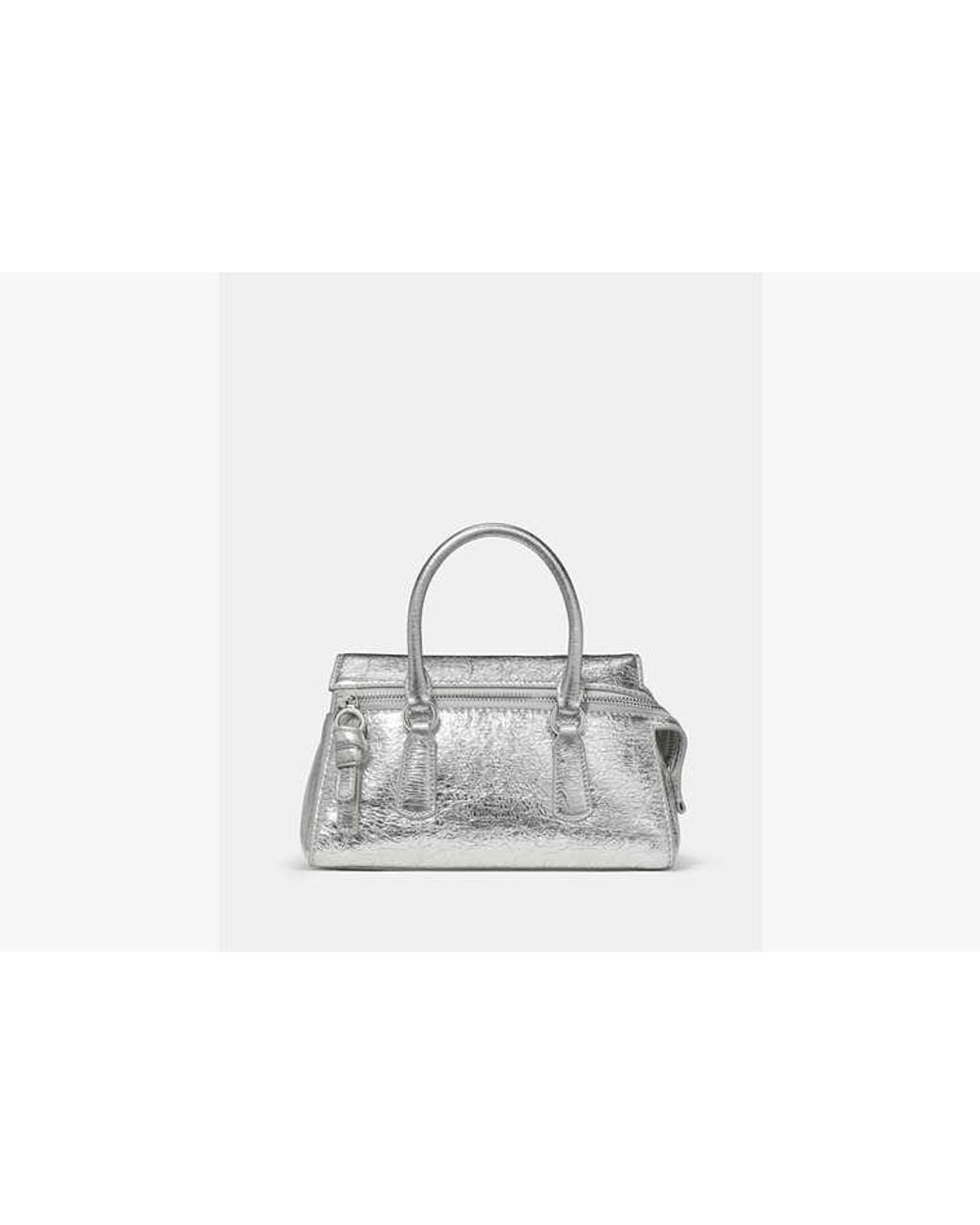 Kate Spade White Kate Spade Bond Crinkle Metallic Leather Mini Bag