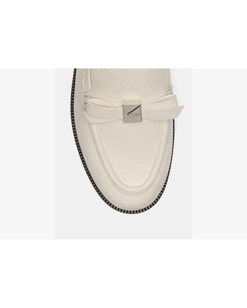 Kate Spade White Deco Bow Loafer