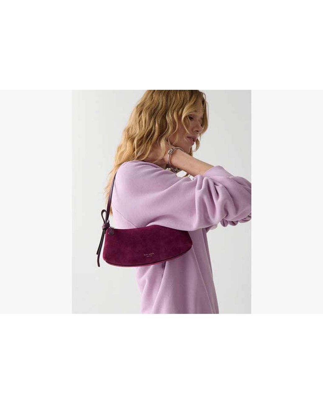 Kate Spade Purple Kate Spade Loop Suede Mini Bag