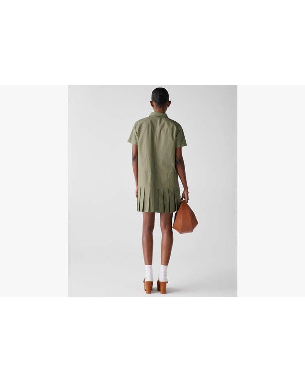 Kate Spade Green Kate Spade Pleated Utility Shirtdress