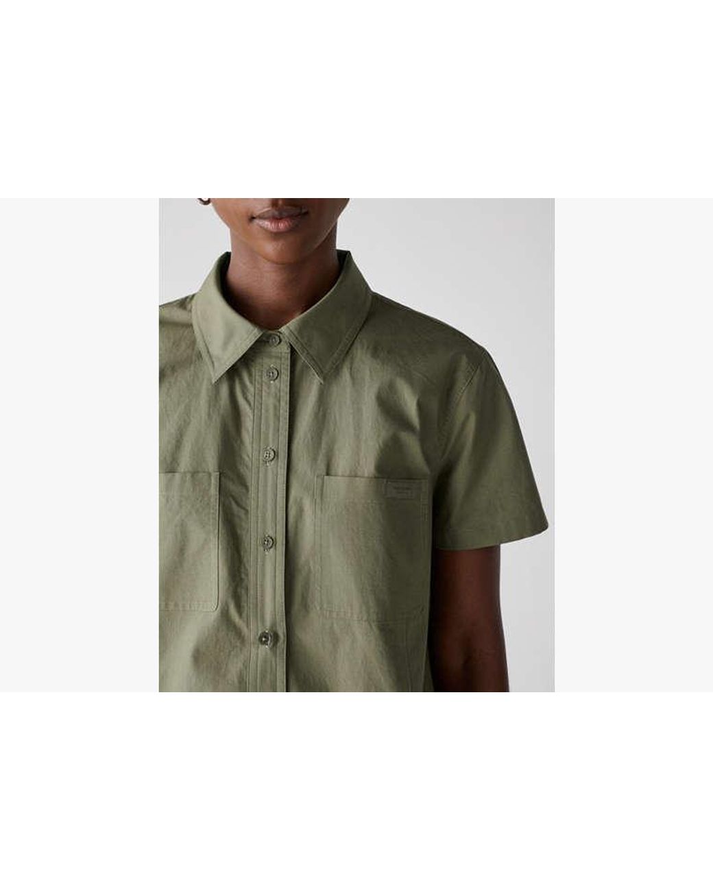 Kate Spade Green Kate Spade Pleated Utility Shirtdress