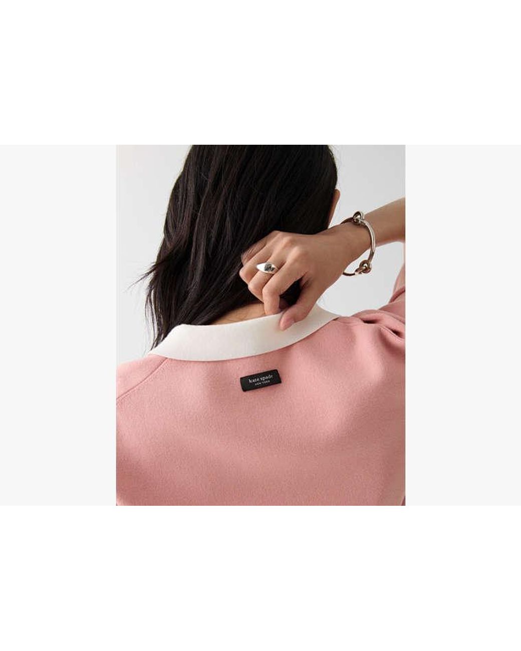 Kate Spade Pink Cropped Polo Sweater