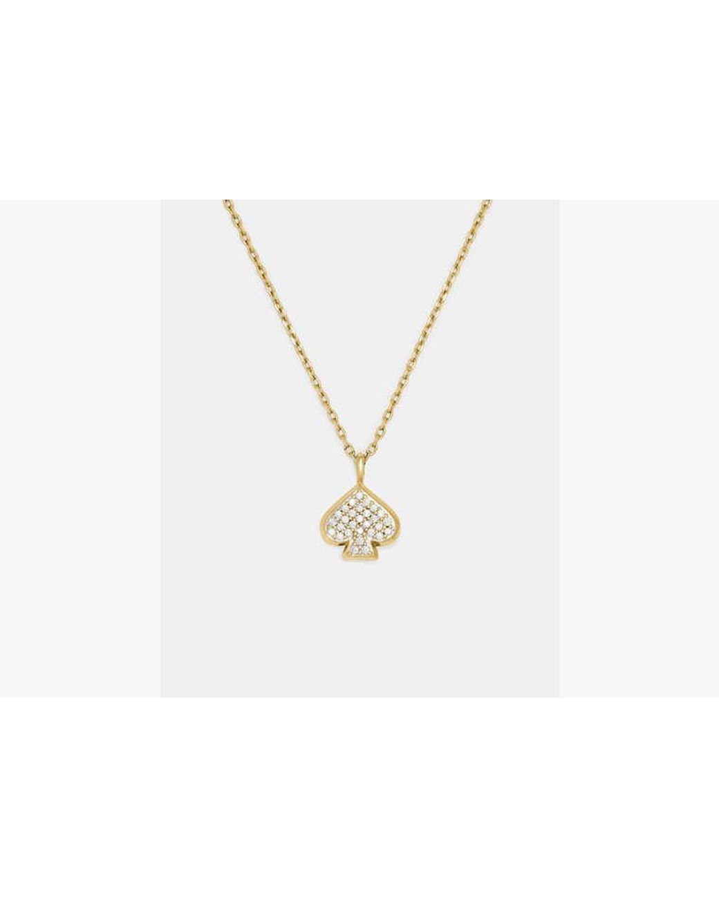 Kate Spade White Kate Spade Everyday Spade Pave Mini Pendant Necklace