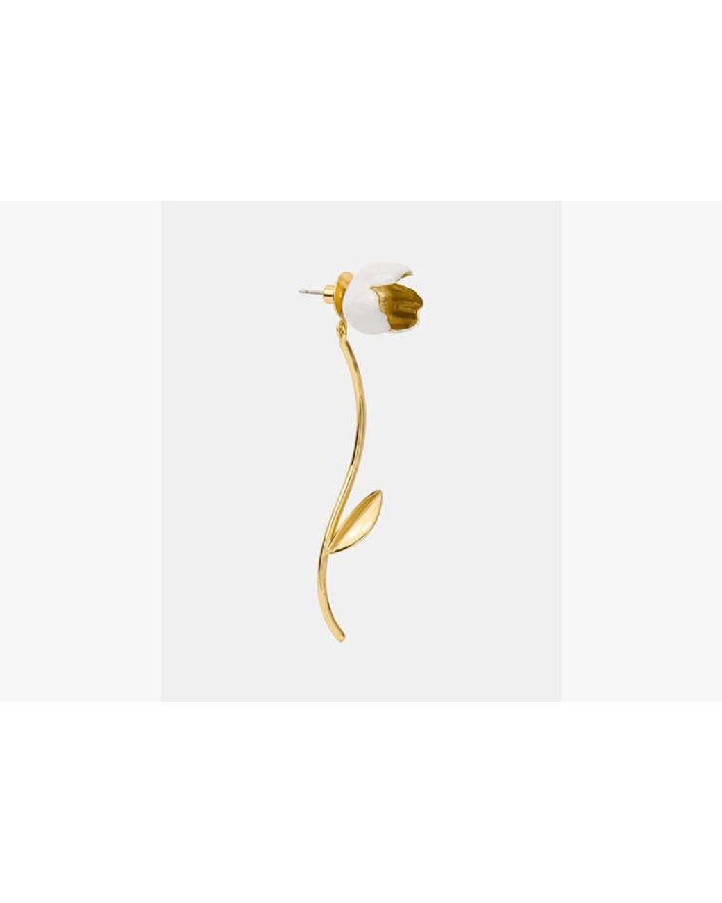 Kate Spade White Golden Bloom Floral Statement Earrings