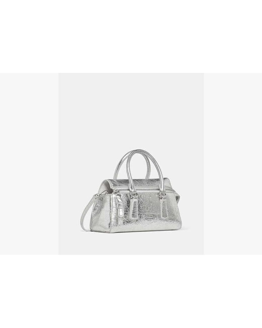 Kate Spade White Kate Spade Bond Crinkle Metallic Leather Mini Bag