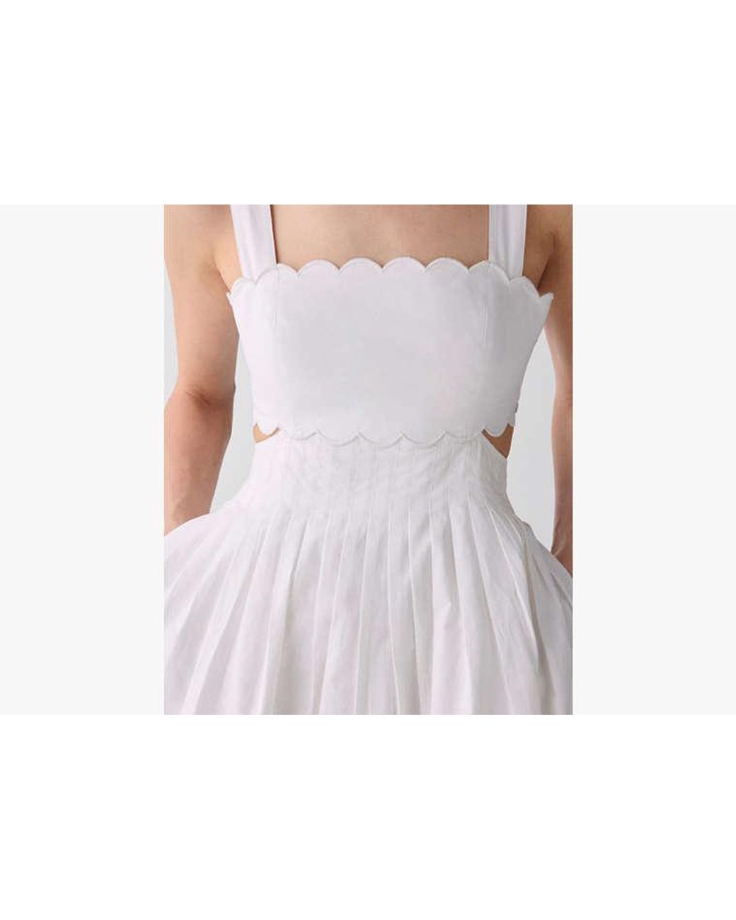 Kate Spade White Kate Spade Scallop Open Back Midi Dress