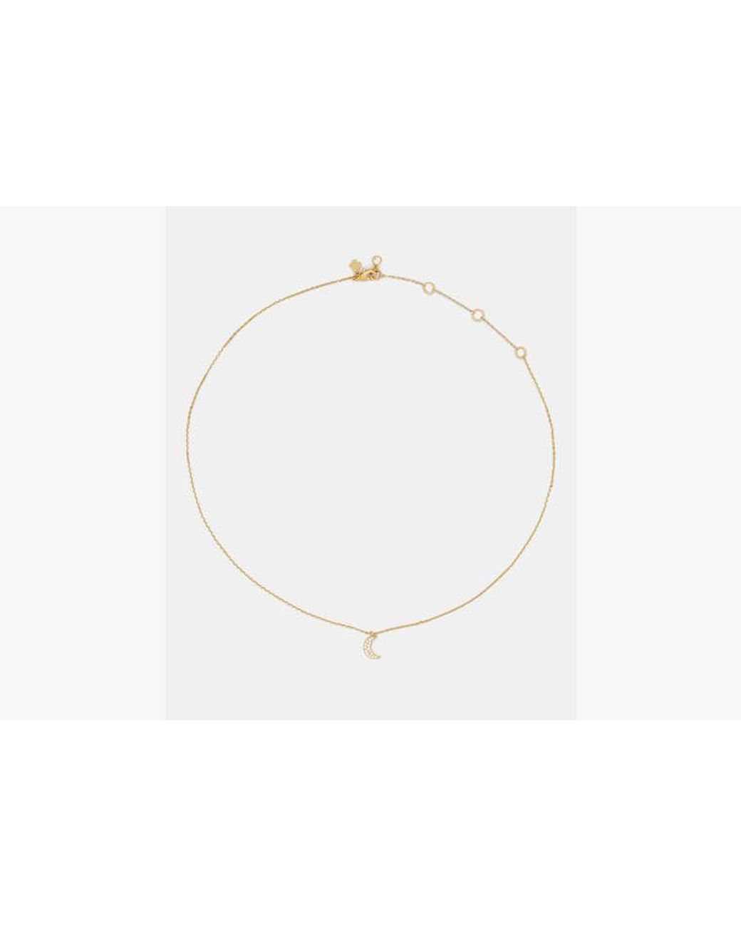 Kate Spade White Kate Spade You'Re A Gem Pave Moon Pendant