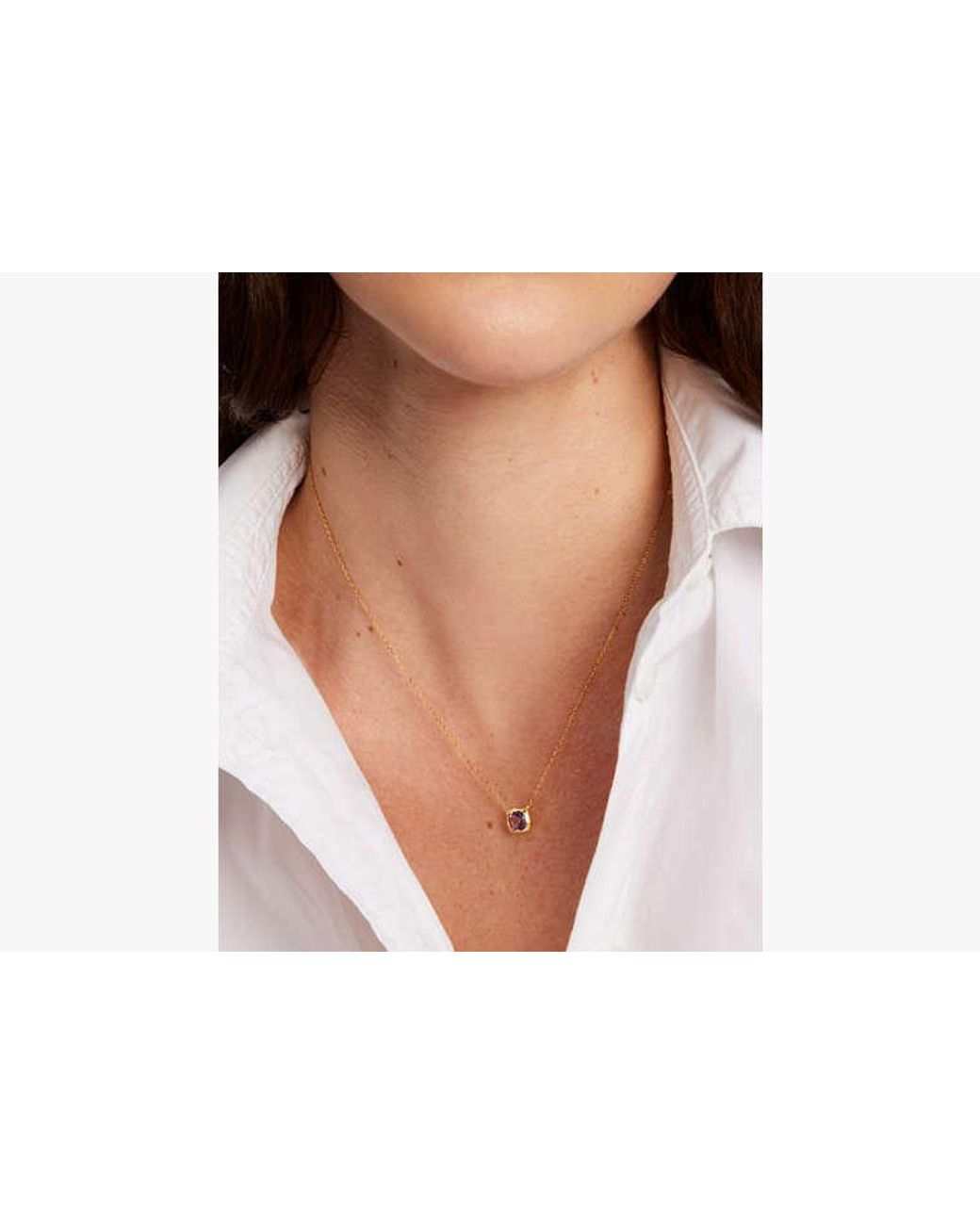 Kate Spade White Kate Spade Fine Time To Shine Gem Pendant