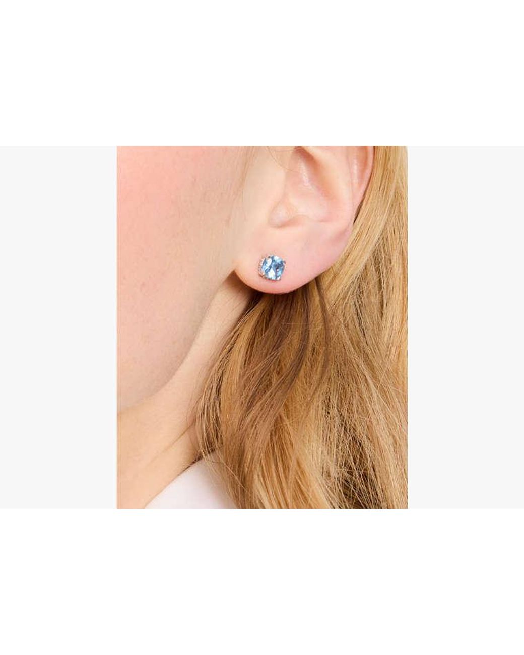Kate Spade Blue Little Luxuries 6mm Square Studs