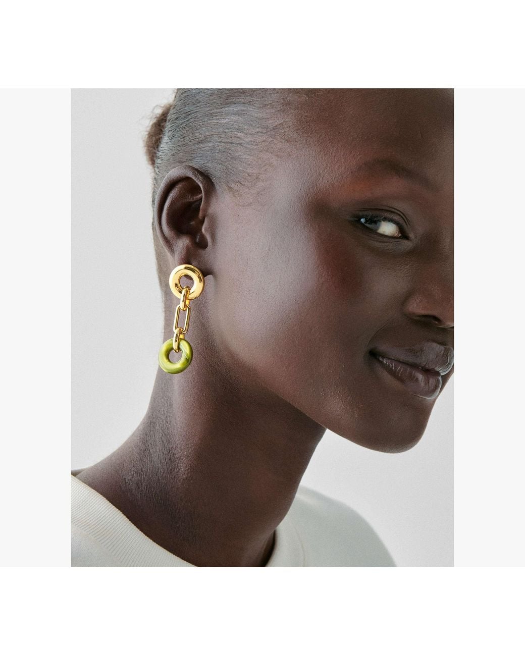 Kate Spade White Interlock Linear Earrings