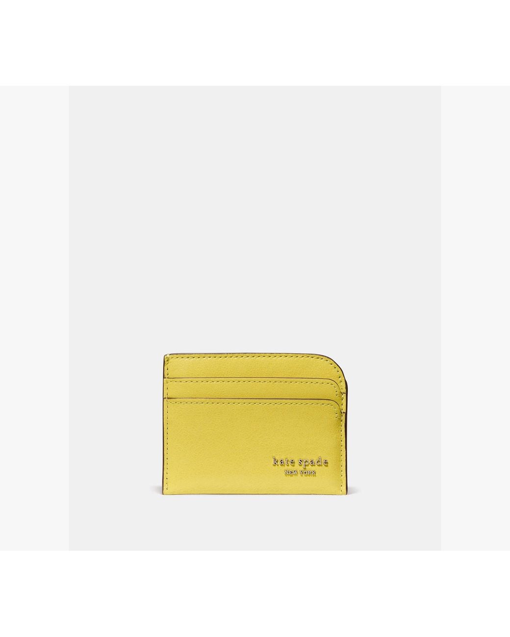 Kate Spade Yellow Devin Glazed Leather Card Holder