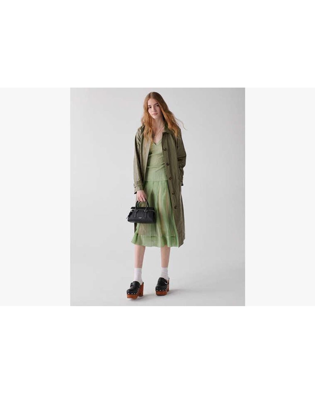 Kate Spade Green Kate Spade Belted Trench Coat